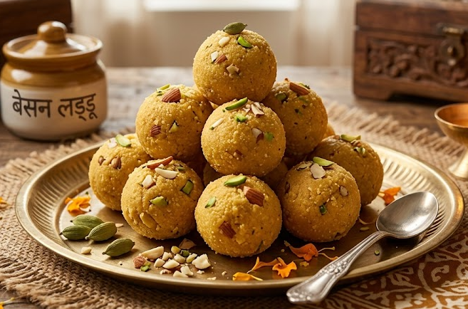 बेसन लड्डू भोग