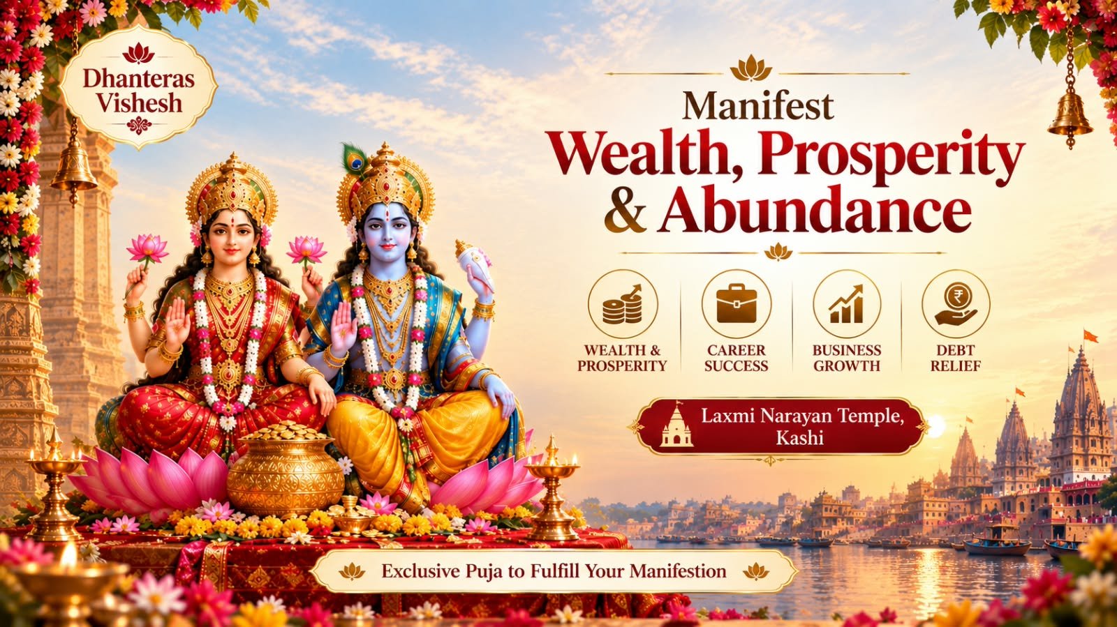 108 श्री सूक्त पाठ, 11 कनकधारा स्तोत्र एवं हवन – माँ लक्ष्मी धन-समृद्धि एवं ऋण मुक्ति महा अनुष्ठान